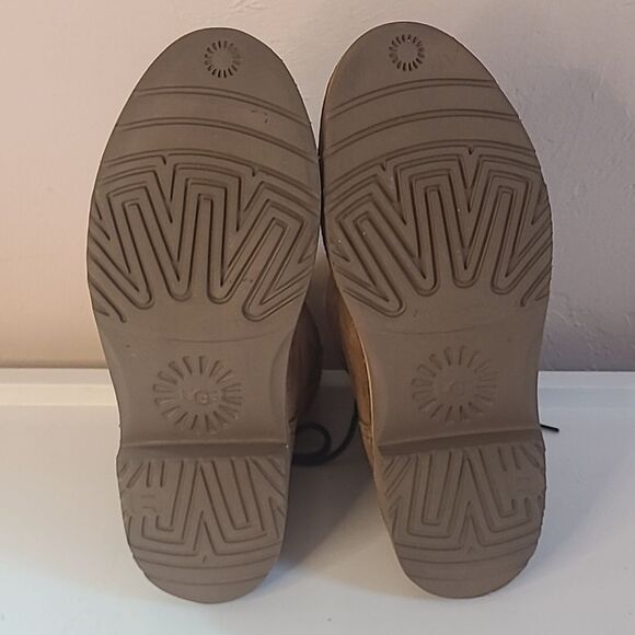 UGG Naiyah Suede Tie Back Boots Chestnut Tan Size 8 - Picture 14 of 16